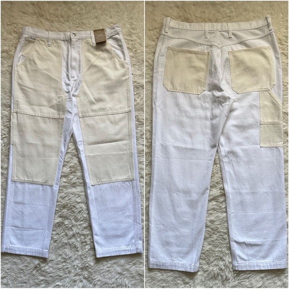 Madewell Jeans The '90s Straight: Two-Tone Workwear Edition White 33 NWT New - Picture 5 of 13